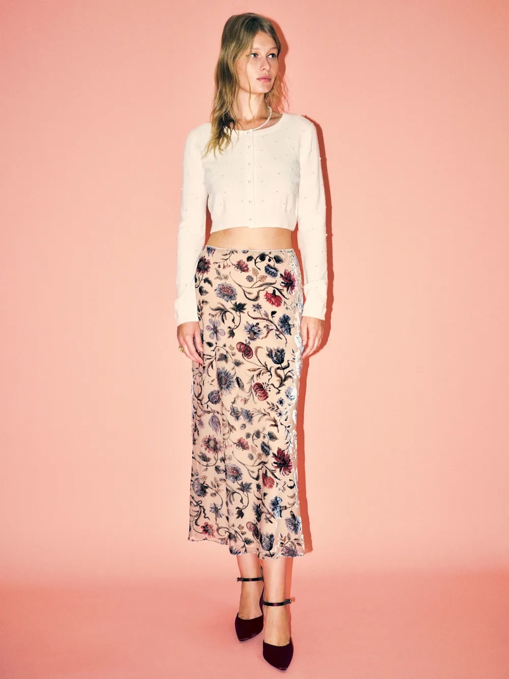 Reformation Layla Velvet Midi Skirt